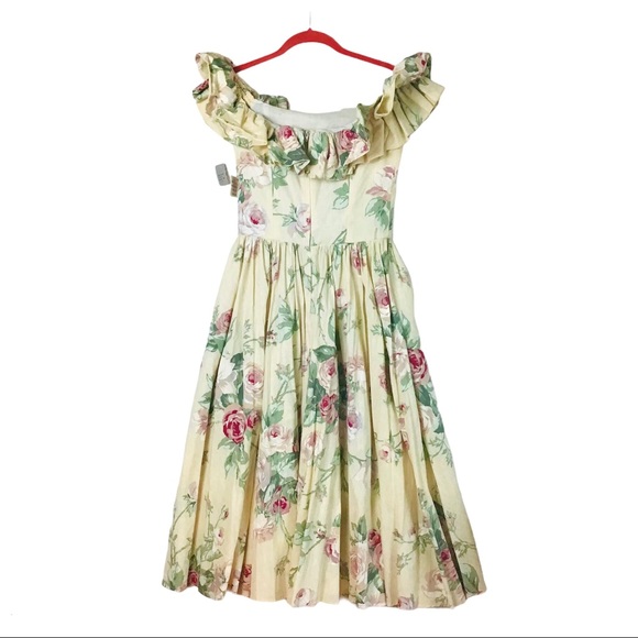 Vintage S.G. Gilbert Yellow Floral Dress - Picture 8 of 14